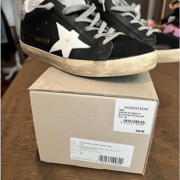 Golden Goose Super Star, classic suede toe, glitter heel - size 36 - Picture 5 of 9
